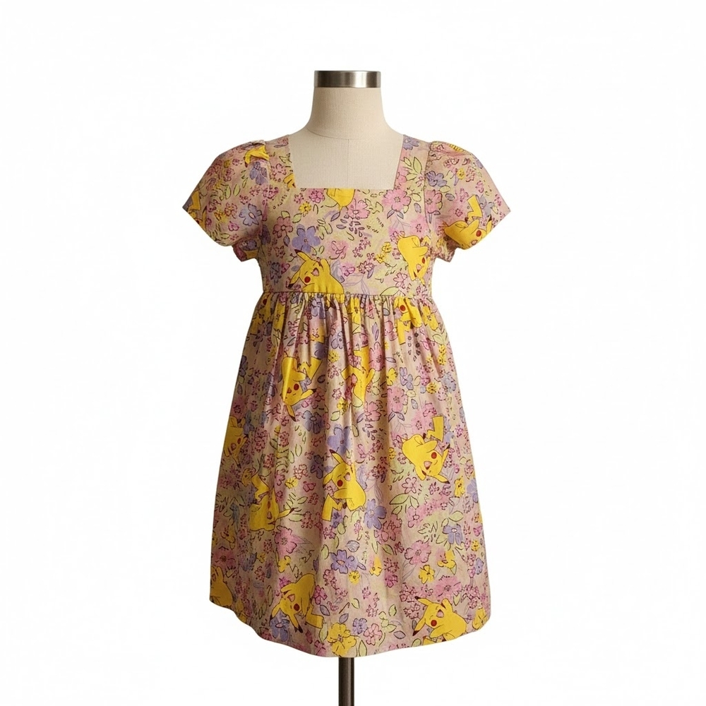 Kids Pink Pikachu Print Dress NEW